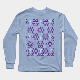 Purple Atomic Pattern Long Sleeve T-Shirt